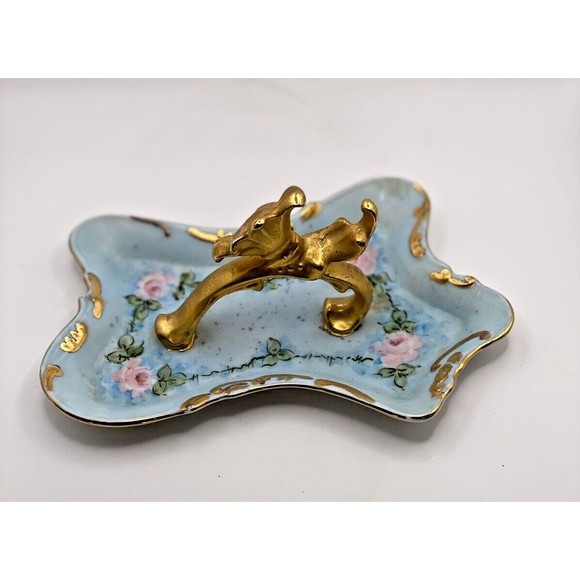 Vintage Floral Ring Holder Trinket Dish Used - Picture 9 of 14